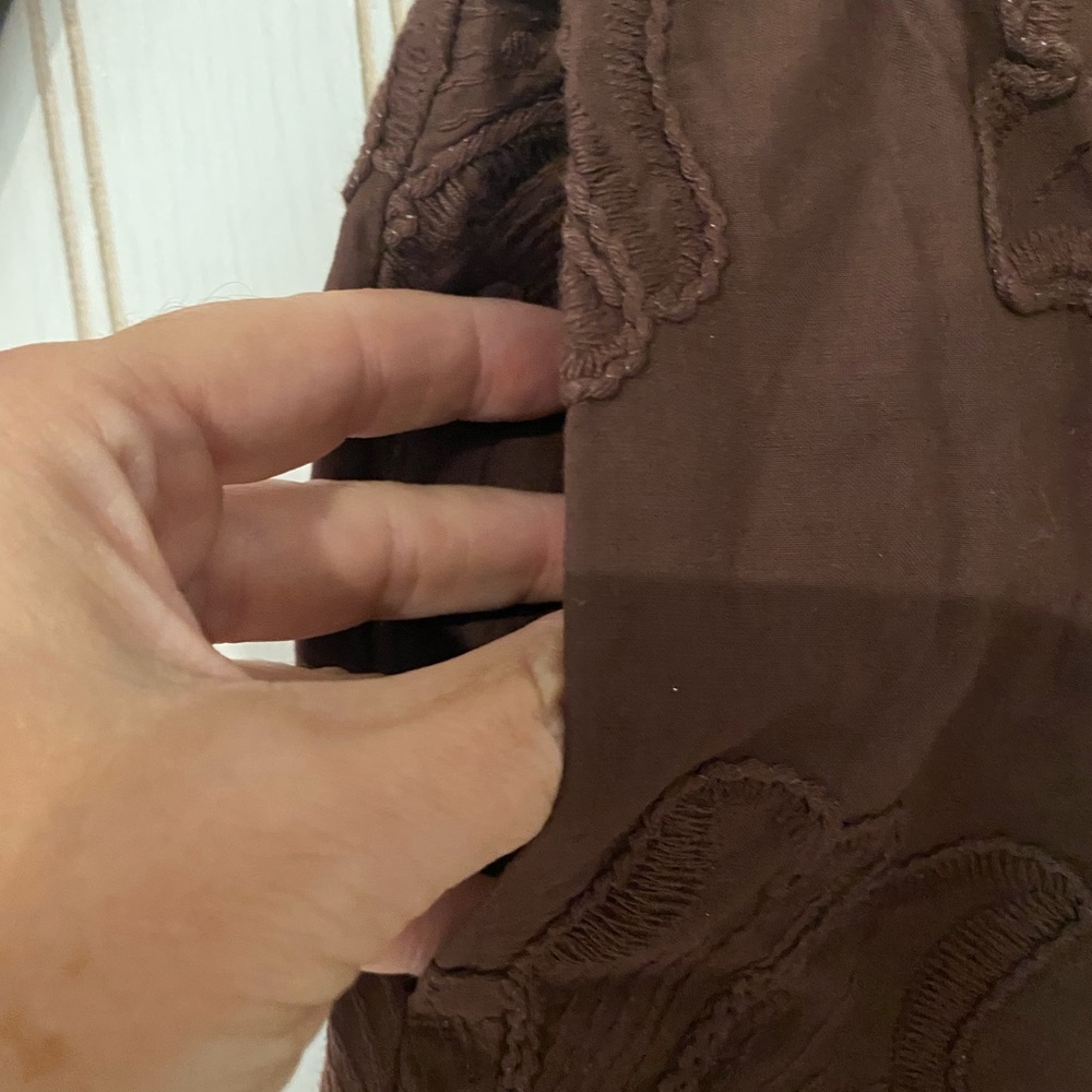 Women’s Brown Embroidered Lounge Pants - Picture 3 of 7